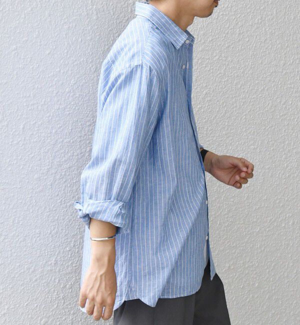 SHIPS any「SHIPS any: コットン/リネン ストライプ 7分袖 レギュラー シャツ◇◇」|シャツ・ブラウス|