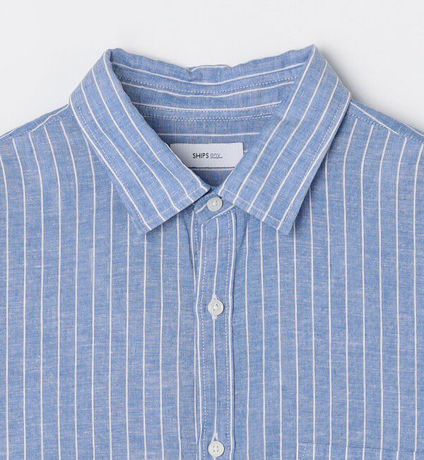 SHIPS any「SHIPS any: コットン/リネン ストライプ 7分袖 レギュラー シャツ◇◇」|シャツ・ブラウス|