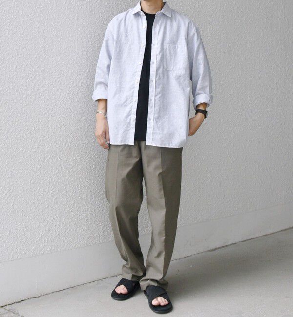 SHIPS any「SHIPS any: コットン/リネン ストライプ 7分袖 レギュラー シャツ◇◇」|シャツ・ブラウス|