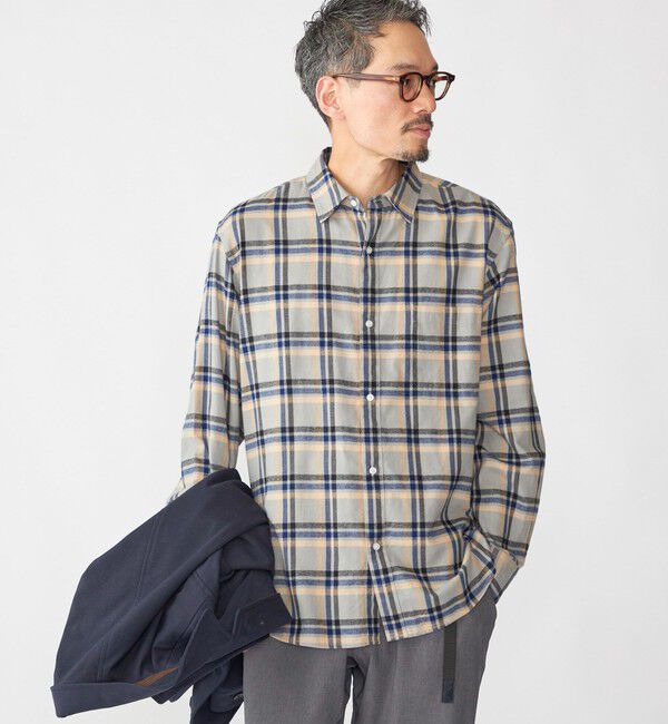 SHIPS「SHIPS: BEZ レギュラーカラー ネル チェック シャツ」|シャツ・ブラウス|