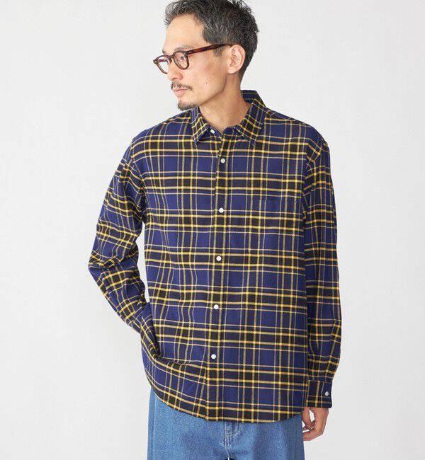 SHIPS「SHIPS: BEZ レギュラーカラー ネル チェック シャツ」|シャツ・ブラウス|