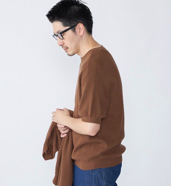 SHIPS「SHIPS: 奥山メリヤス ニット Tシャツ」|ニット・セーター|