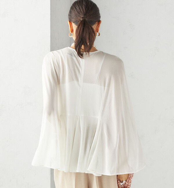 SHIPS for women「troisiemeCHACO:〈洗濯機可能〉シアー ケープ ブラウス」|シャツ・ブラウス|