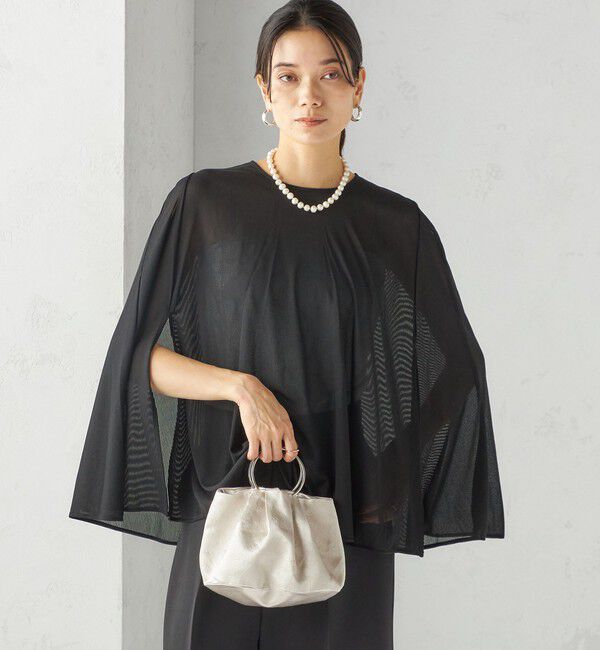 SHIPS for women「troisiemeCHACO:〈洗濯機可能〉シアー ケープ ブラウス」|シャツ・ブラウス|