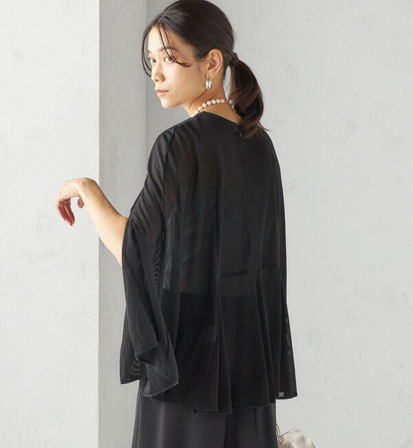 SHIPS for women「troisiemeCHACO:〈洗濯機可能〉シアー ケープ ブラウス」|シャツ・ブラウス|