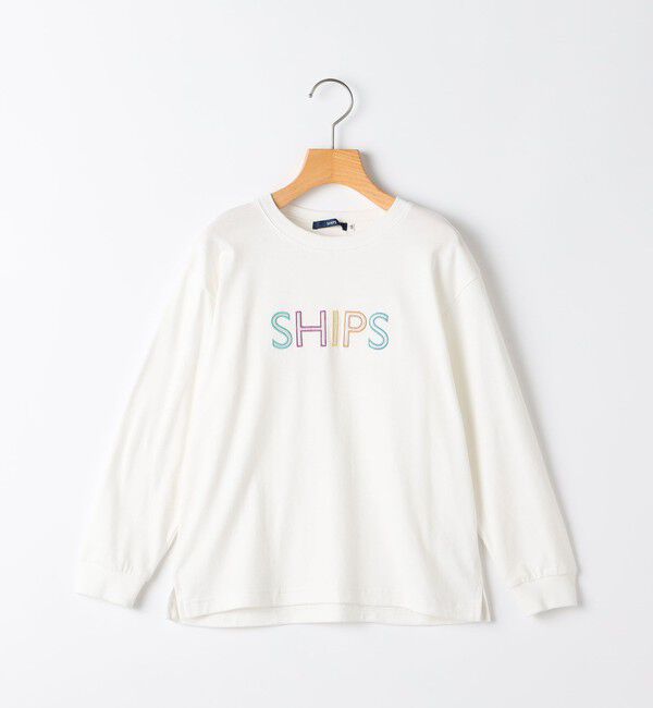 SHIPS KIDS「SHIPS KIDS:100～130cm/刺繍 ロゴ ロングスリーブ Tシャツ」|Tシャツ・カットソー|