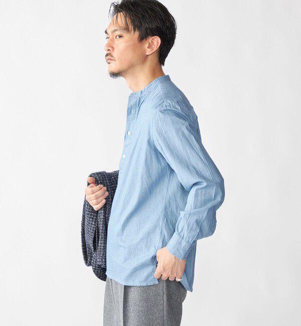 SHIPS「【SHIPS別注】Salvatore Piccolo: シャンブレー プルオーバー バンド シャツ」|シャツ・ブラウス|