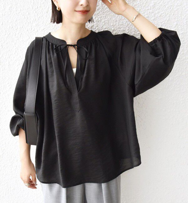 SHIPS for women「〈手洗い可能〉シアー タンブラー デザイン ギャザー ブラウス」|シャツ・ブラウス|