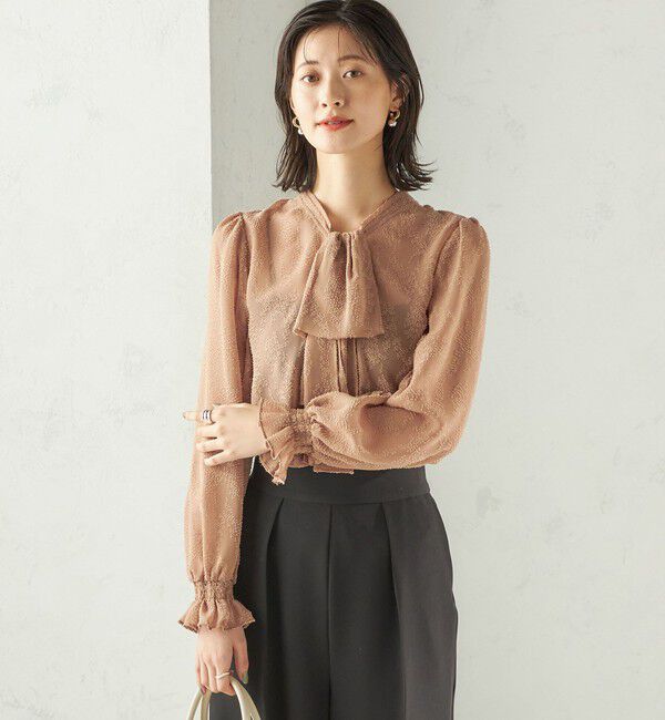 SHIPS for women「【SHIPS別注】troisiemeCHACO: 〈手洗い可能〉2WAY シアー タイ ブラウス（セレモニー対応可）」|シャツ・ブラウス|