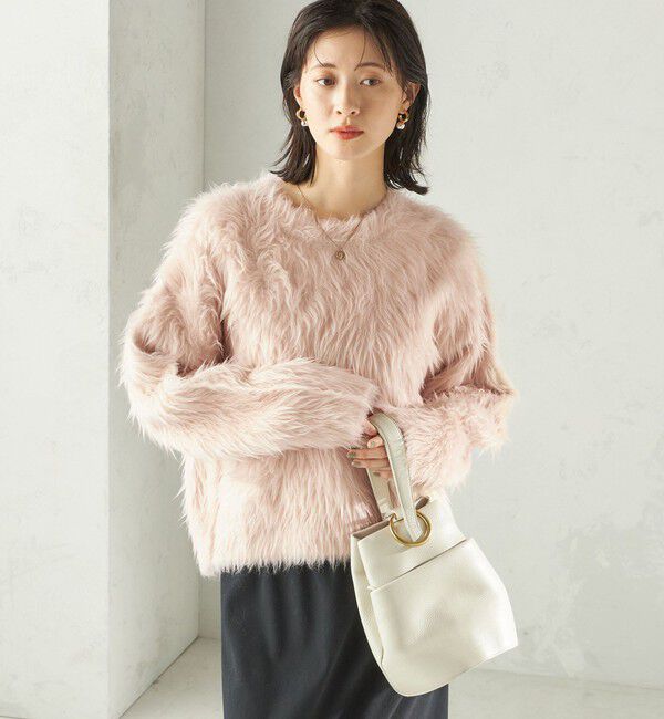 SHIPS for women「〈手洗い可能〉シャギー ファー クルーネック プルオーバー」|ニット・セーター|