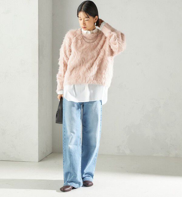 SHIPS for women「〈手洗い可能〉シャギー ファー クルーネック プルオーバー」|ニット・セーター|