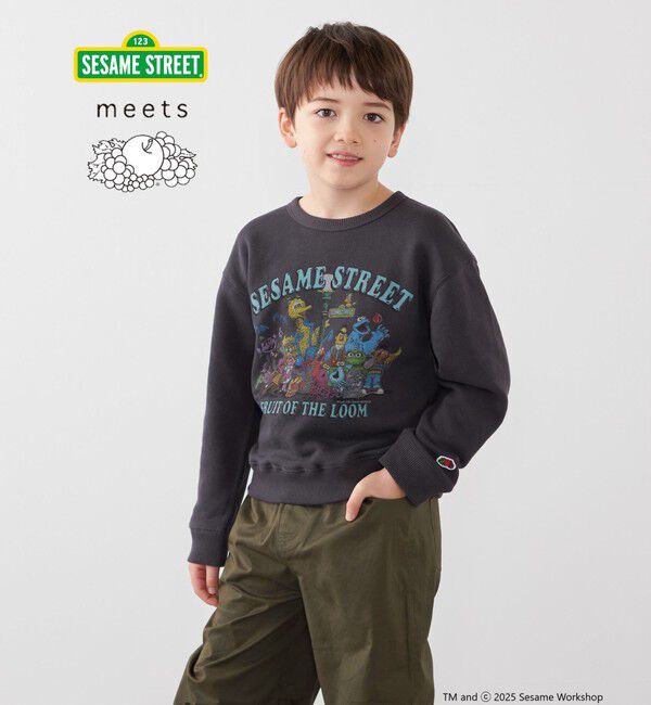 SHIPS any「SESAME STREET meets FRUIT OF THE LOOM: プリント スウェット<KIDS>」|スウェット・ジャージ|ダークグレー