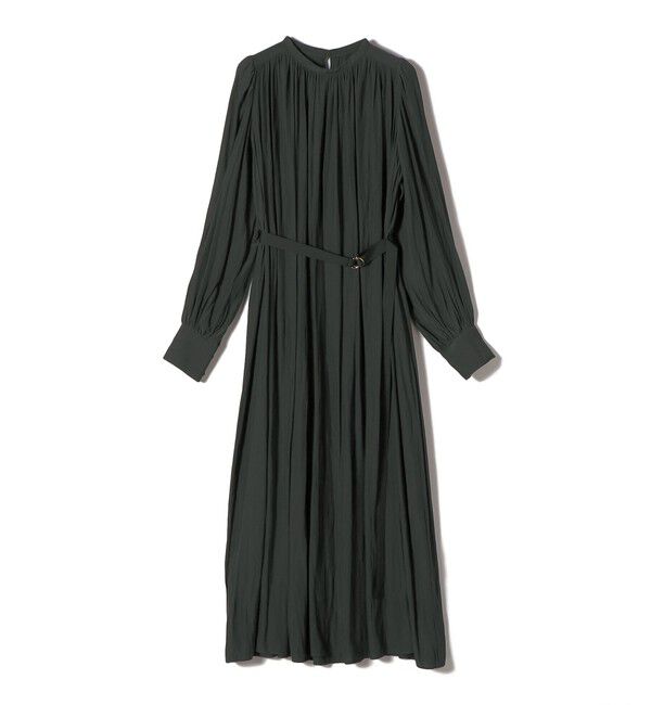 SHIPS for women「〈手洗い可能〉カッセン ギャザー ベルト付き 長袖 ワンピース」|ワンピース|