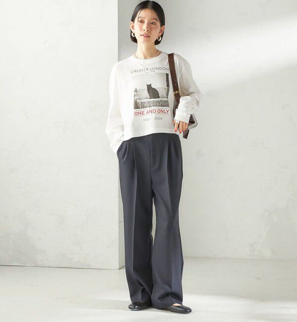 SHIPS for women「【SHIPS別注】Odub: フォト プリント クロップド ロングスリーブ TEE」|Tシャツ・カットソー|