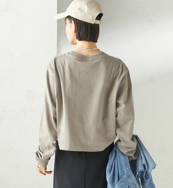 SHIPS for women「【SHIPS別注】Odub: フォト プリント クロップド ロングスリーブ TEE」|Tシャツ・カットソー|