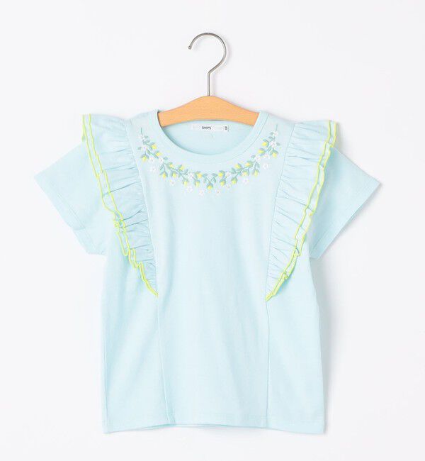 SHIPS KIDS「SHIPS KIDS:140～150cm / ネックフラワー Tシャツ」|Tシャツ・カットソー|ライトブルー