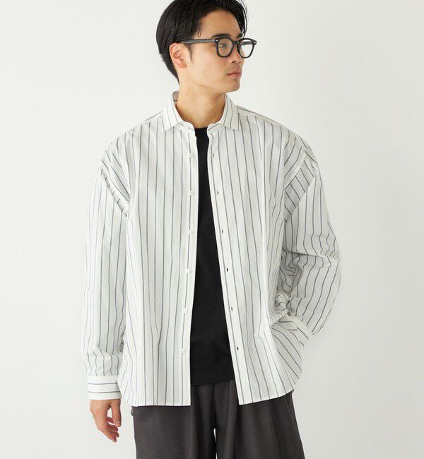 SHIPS Colors 「SHIPS Colors:ストライプ リラックスフィット シャツ◇」|シャツ・ブラウス|ライトホワイト
