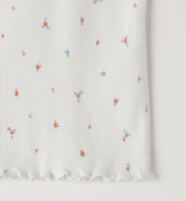 SHIPS KIDS「SHIPS KIDS:80～90cm /フラワー テキスタイル リブTシャツ」|Tシャツ・カットソー|