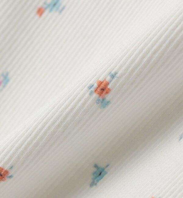 SHIPS KIDS「SHIPS KIDS:80～90cm /フラワー テキスタイル リブTシャツ」|Tシャツ・カットソー|