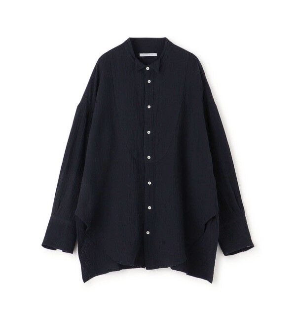 GALERIE VIE「ダブルガーゼ ウィングカラーロングシャツ」|シャツ・ブラウス|69 ネイビー