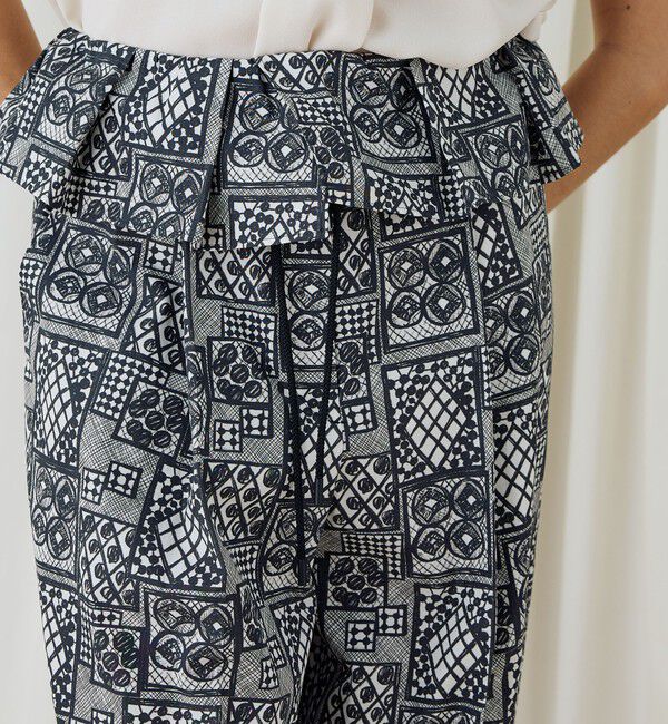 DES PRES「パッチワークレースプリント フリルストレートパンツ」|その他|