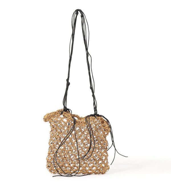 TOMORROWLAND GOODS「MANY RHIZOME RYE NET ショルダーバッグ」|かごバッグ|49 ダークブラウン