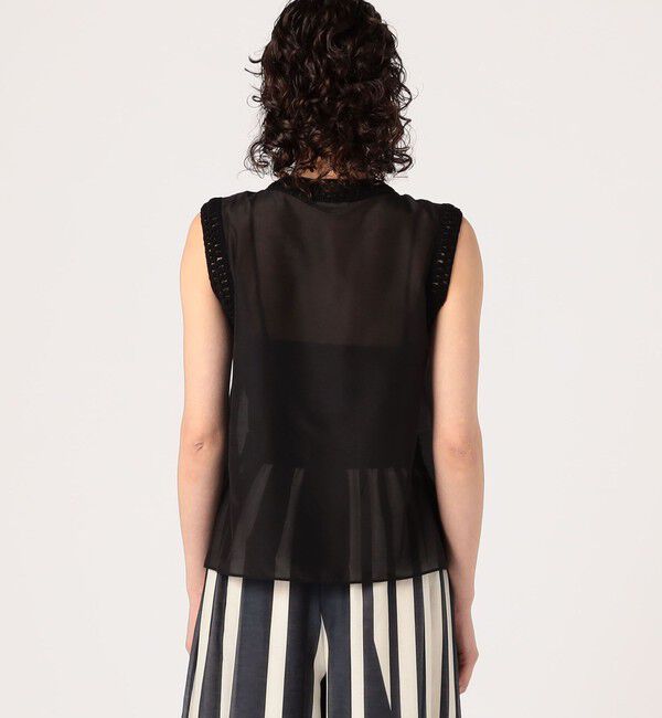 DES PRES「コットンシルクローン スリーブレスブラウス」|シャツ・ブラウス|