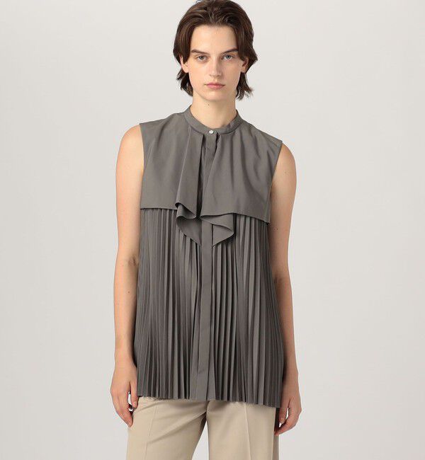 Ballsey「スパンブロード フロントドレープブラウス」|シャツ・ブラウス|