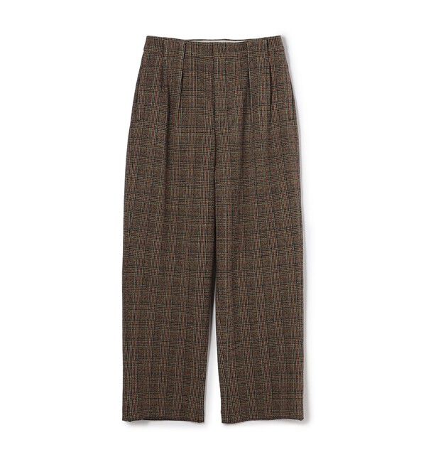 TOMORROWLAND MENS「ウールナイロンポリウレタン 2WAYストレッチ 2プリーツパンツ」|その他|46 グレンチェック
