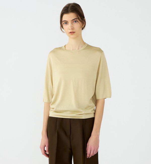 Ballsey「エヴァーシルク ハーフスリーブプルオーバー」|ニット・セーター|