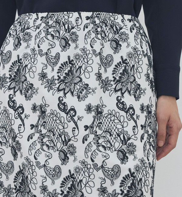 DES PRES「マリンレースエンブロイダリー エラスティックスカート」|タイト|