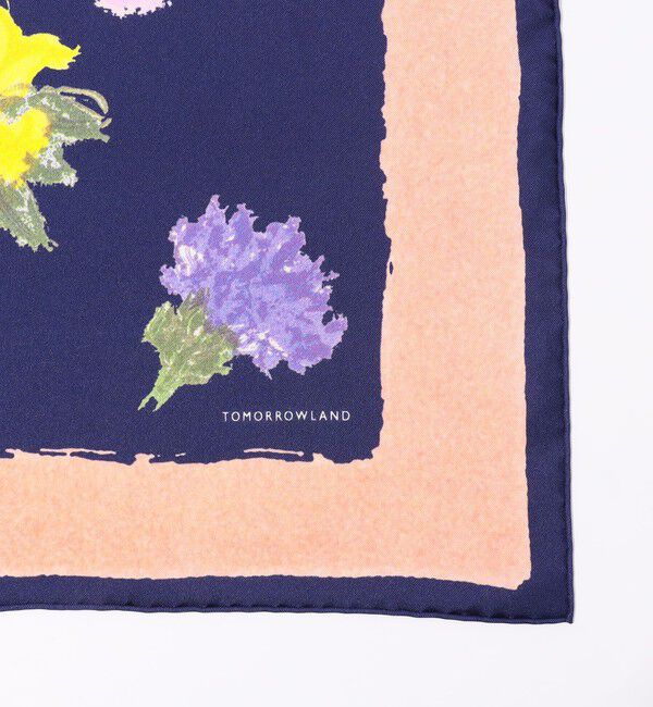 TOMORROWLAND GOODS「Atelier TOMORROWLAND PAINT FLOWER シルクスカーフ」|バンダナ・スカーフ|