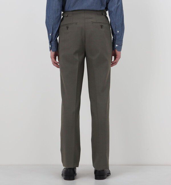 TOMORROWLAND MENS「ウールモヘヤ 2プリーツサイドアジャスタースラックス Ｖ.B.CANONICO」|スラックス|