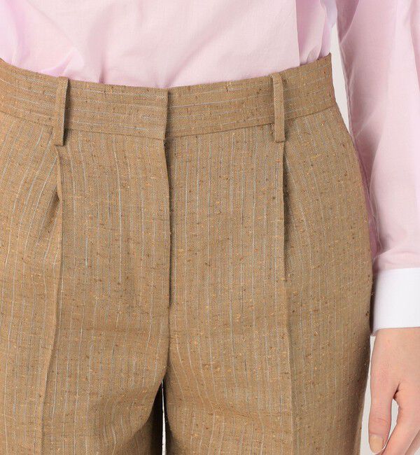 DES PRES「リネンブレンドストライプ ワンタックパンツ」|スラックス|