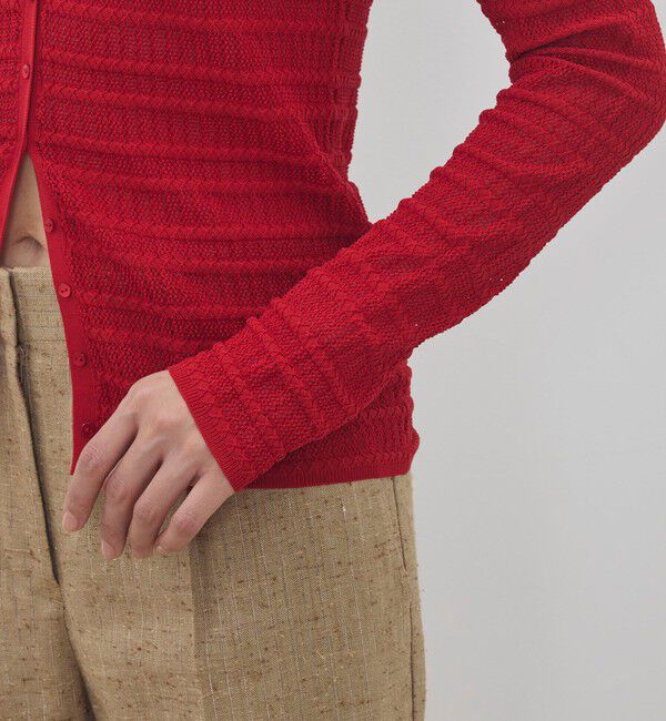 DES PRES「コットンポリエステルアセテートリブ Vネックカーディガン」|カーディガン|