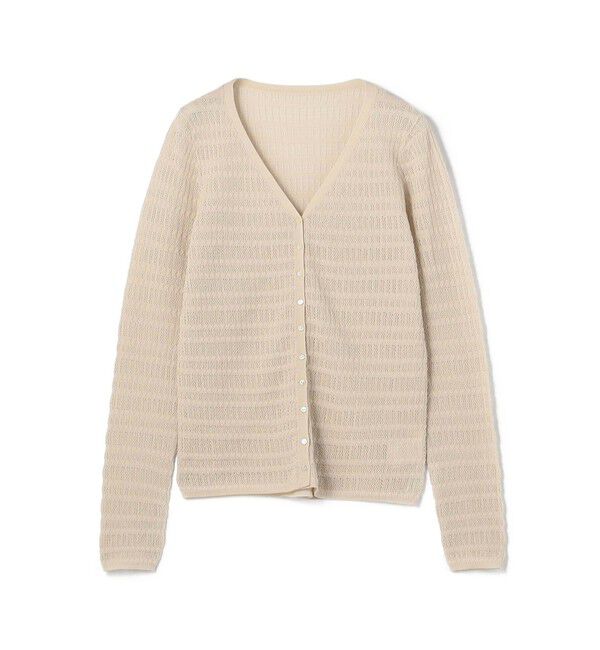 DES PRES「コットンポリエステルアセテートリブ Vネックカーディガン」|カーディガン|43 ベージュ