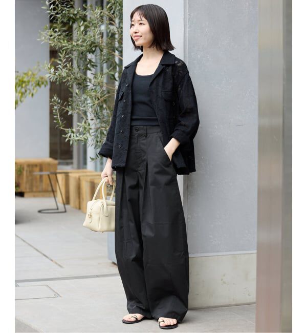 SLOBE IENA「《接触冷感/WEB限定/追加2予約》ライトチノタックカーブトラウザー」|チノ|