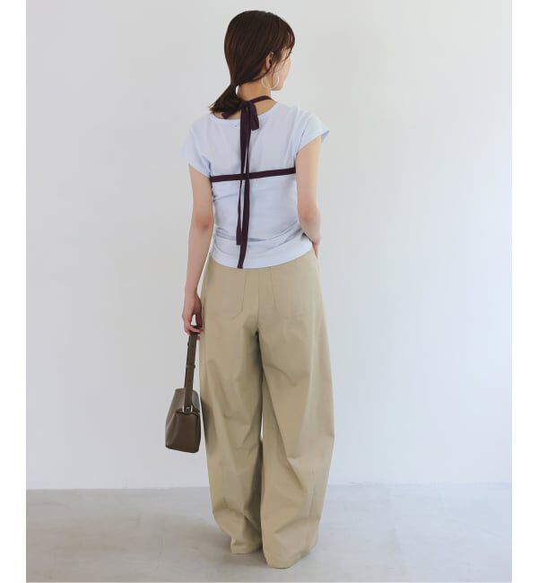 SLOBE IENA「《接触冷感/WEB限定/追加2予約》ライトチノタックカーブトラウザー」|チノ|