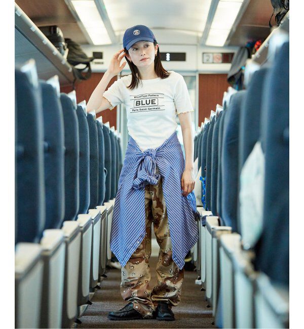 Paris Saint-Germain「【EVA*PSG】 JP  PATTERND BLUE TEE」|Tシャツ・カットソー|