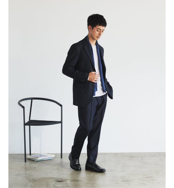 EDIFICE「SUPER 120&rsquo;s ウールサキソニー テーパードパンツ【セットアップ着用可能】」|スラックス|