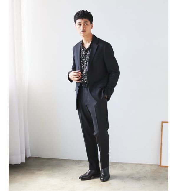 EDIFICE「SUPER 120&rsquo;s ウールサキソニー テーパードパンツ【セットアップ着用可能】」|スラックス|