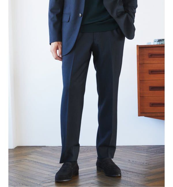 EDIFICE「SUPER 120&rsquo;s ウールサキソニー テーパードパンツ【セットアップ着用可能】」|スラックス|