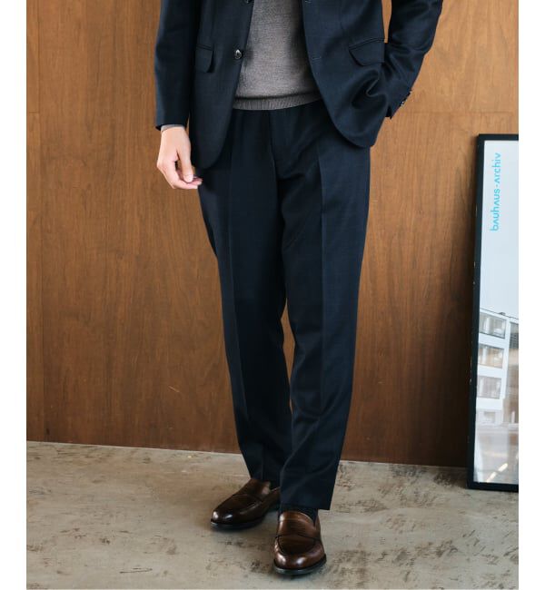 EDIFICE「SUPER 120&rsquo;s ウールサキソニー テーパードパンツ【セットアップ着用可能】」|スラックス|