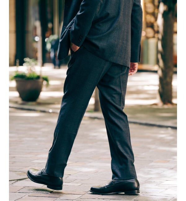 EDIFICE「SUPER 120&rsquo;s ウールサキソニー テーパードパンツ【セットアップ着用可能】」|スラックス|