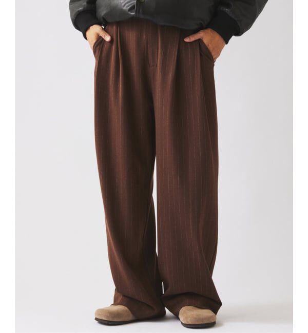 JOURNAL STANDARD relume「ヒールカット ルーズ ストライプ スラックス」|スラックス|ブラウン