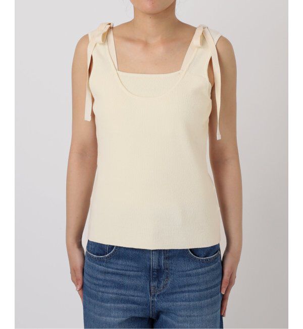 U by SPICK&SPAN「コットンリボンノースリニット」|タンクトップ|