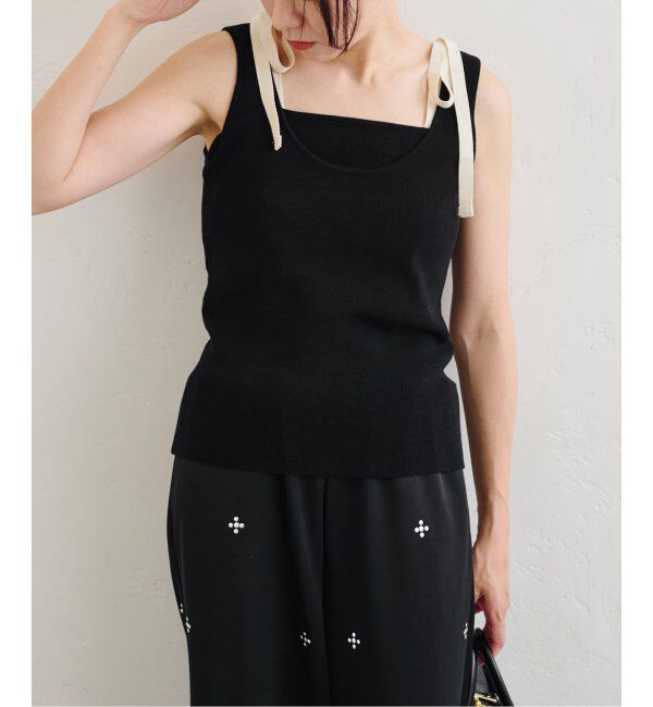 U by SPICK&SPAN「コットンリボンノースリニット」|タンクトップ|