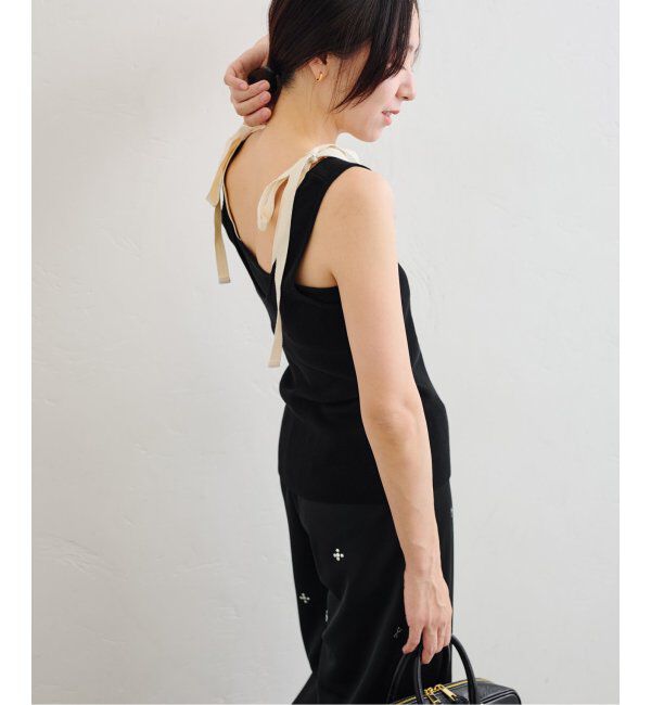 U by SPICK&SPAN「コットンリボンノースリニット」|タンクトップ|