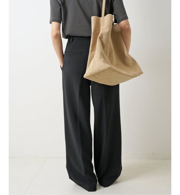 Spick and Span「《追加2》ダブルクロスツータックパンツ」|スラックス|