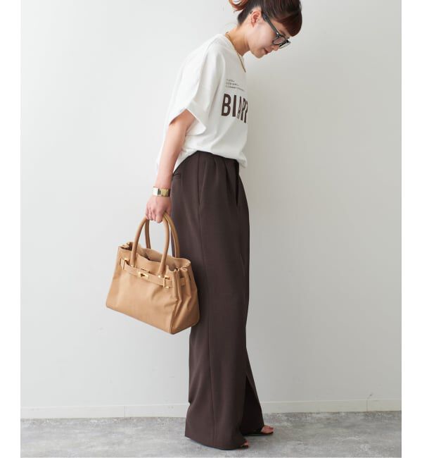 Spick and Span「《追加2》ダブルクロスツータックパンツ」|スラックス|